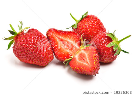 Ripe strawberries with leaves Ripe strawberries with leaves 19226368