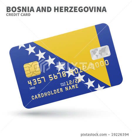 Credit card with Bosnia and Herzegovina flag 19226394