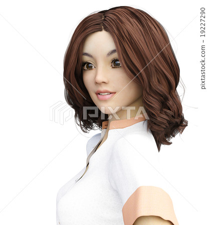 波浪發女性perming3DCG插圖素材 19227290