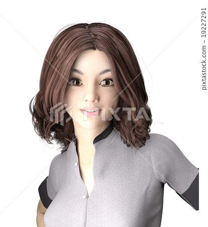 波浪發女性perming3DCG插圖素材 19227291