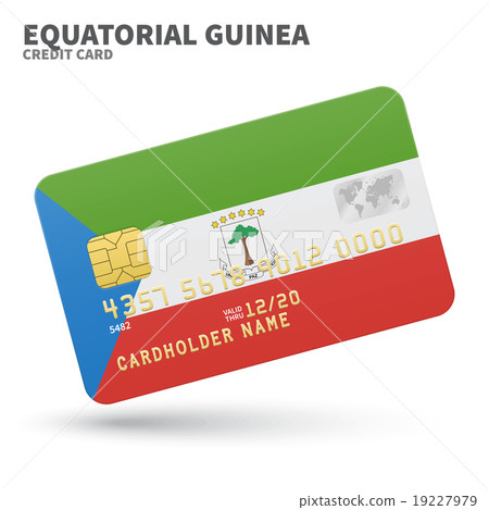 Credit card with Equatorial Guinea flag background 19227979