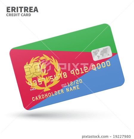 Credit card with Eritrea flag background for bank 19227980