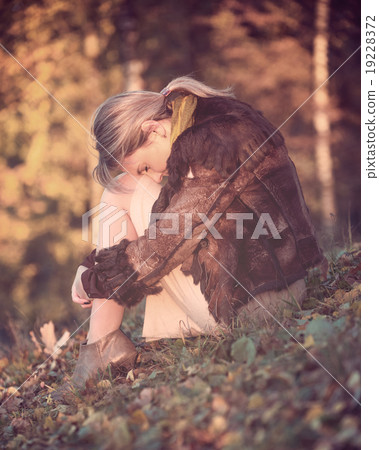 Portrait of woman in the autumn sadness Portrait of woman in the autumn sadness 19228372
