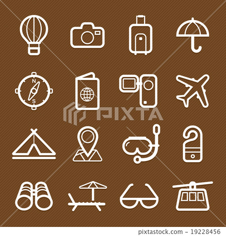 travel and holiday symbol line icon vector 19228456