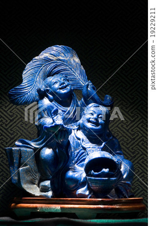 Blue Jade sculpture of God of wealth in China 19229211