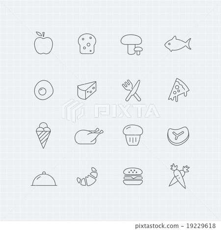 Food vector thin line symbol icon 19229618