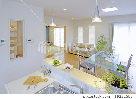 西式清潔廚房廚房客廳 19231593