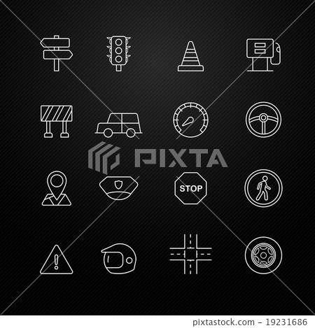 traffic vector thin line symbol icon 19231686