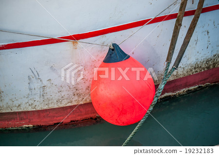 Orange buoy on a fishing boat Orange buoy on a fishing boat 19232183