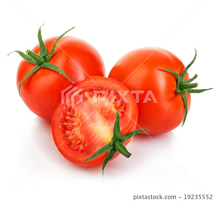 Fresh red tomatoes isolated on white background. 19235552