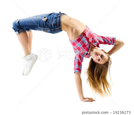 Young girl in jeans modern dancer Young girl in jeans modern dancer 19236273