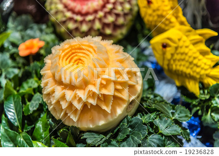 Melon carving craft. 19236828