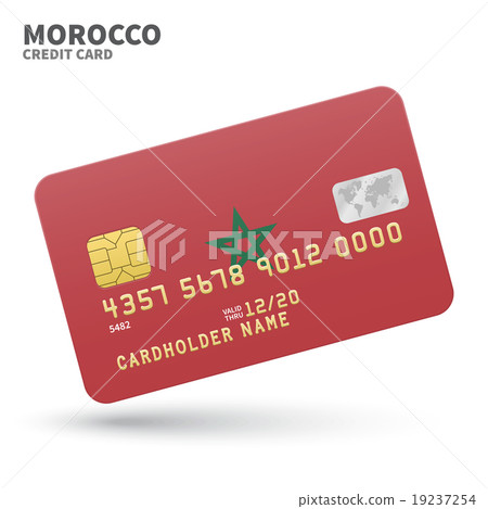 Credit card with Morocco flag background for bank 19237254