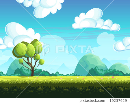 Seamless background trees and stones from the 19237629