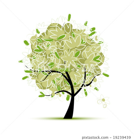 Art tree green for your design 19239439