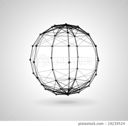 Wireframe Polygonal Element vector illustration - Stock Illustration ...