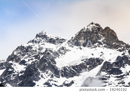 Snow mountain with fog , Lachen North Sikkim India 19240192