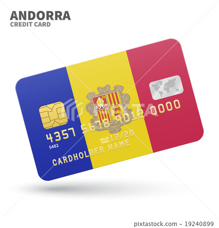 Credit card with Andorra flag background for bank 19240899
