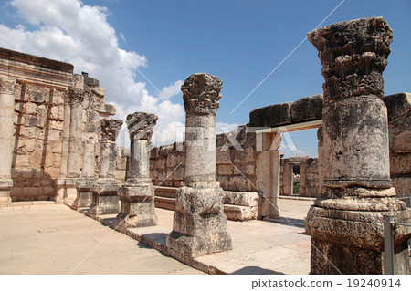 Ruins of ancient synagogue in Capernaum, Israel. 19240914