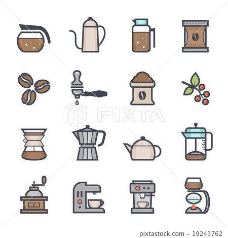 Coffee bold stroke vector color icon - Stock Illustration [19243762 ...