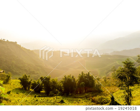 Sapa valley city in the mist, Vietnam 19245018