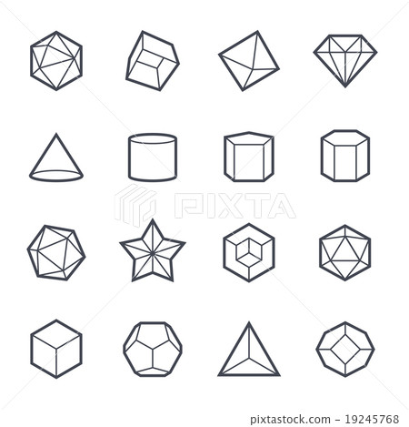 Geometric Shapes Vector Bold Stroke Icon 19245768