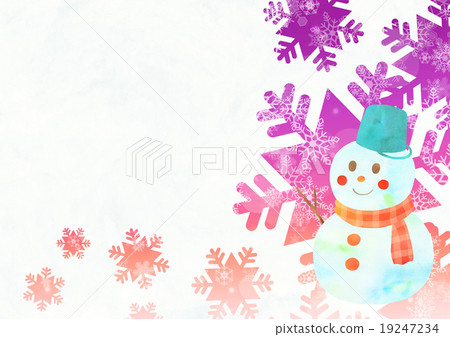 雪水晶背景紫色（雪人） 19247234