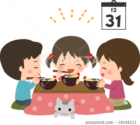 Family who eats soba soba 19248121