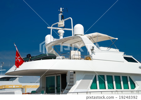 White yachts on an anchor 19248392
