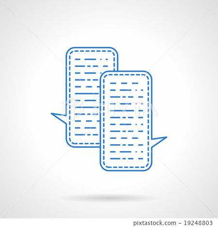 Blue flat line chat vector icon - Stock Illustration [19248803] - PIXTA