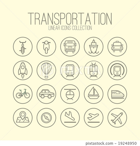 Transportation Linear Icons 19248950