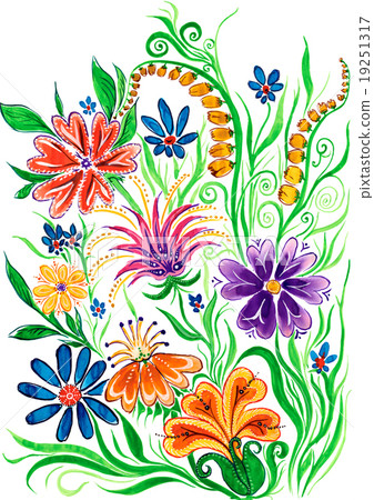 flower background - watercolor painting on paper 19251317