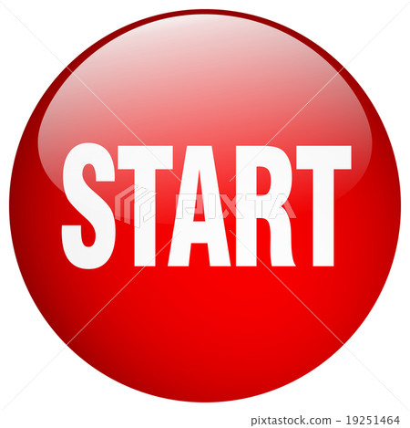 start red round gel isolated push button 19251464