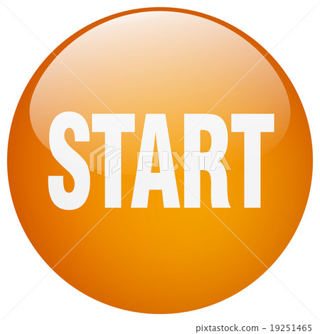 start orange round gel isolated push button start orange round gel isolated push button 19251465
