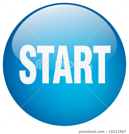start blue round gel isolated push button start blue round gel isolated push button 19251467