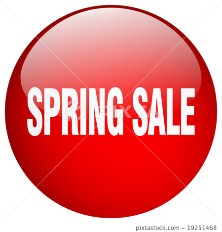 spring sale red round gel isolated push button 19251468
