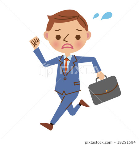 A businessman running with a bag 19251594