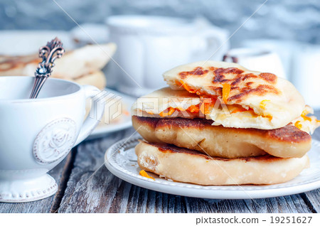 Whole pumpkin pie with tea Whole pumpkin pie with tea 19251627