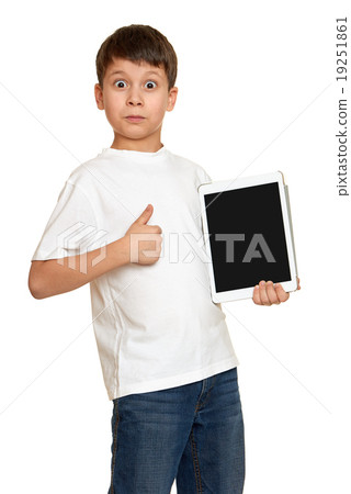 boy with computer tablet boy with computer tablet 19251861