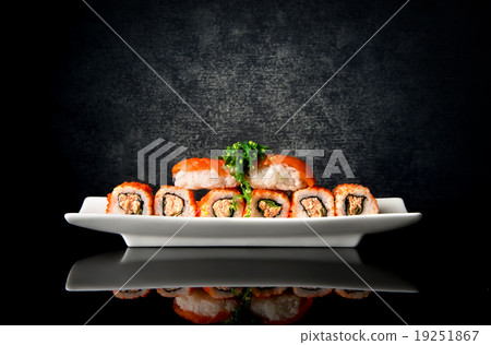 Sushi and rolls in plate Sushi and rolls in plate 19251867