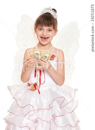 lost tooth child dressed as tooth fairy with gifts and money lost tooth child dressed as tooth fairy with gifts and money 19251873