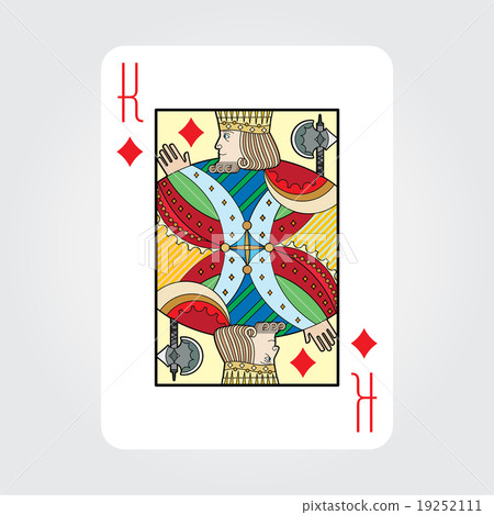 Single playing cards vector: King Diamonds 19252111