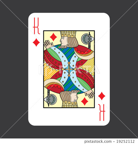 Single playing cards vector: King Diamonds 19252112