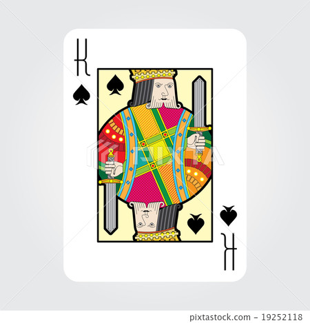 Single playing cards vector: Spades King 19252118