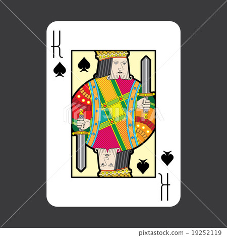 Single playing cards vector: Spades King Single playing cards vector: Spades King 19252119
