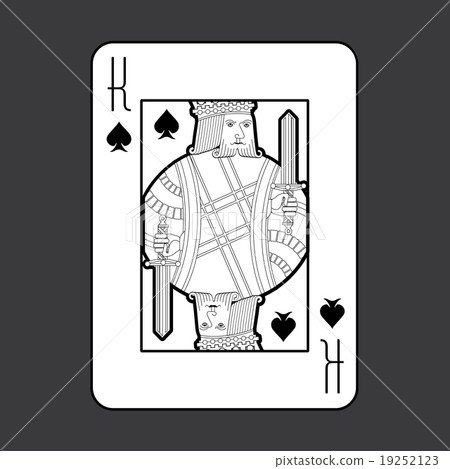 Single playing cards vector: Spades King 19252123