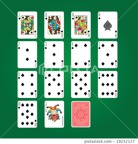 Single playing cards vector: Spades Single playing cards vector: Spades 19252127