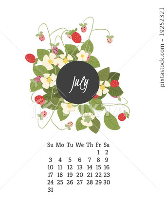 Calendar for 2016 with flowers strawberry Calendar for 2016 with flowers strawberry 19252321