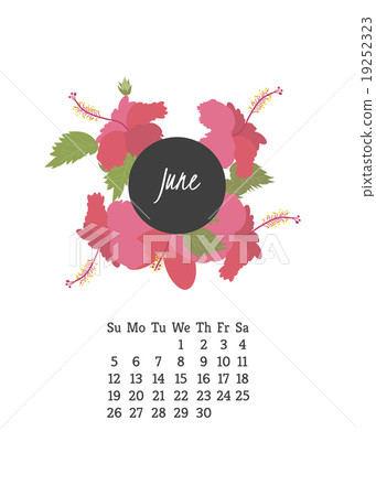 Calendar for 2016 with flowers hibiscus Calendar for 2016 with flowers hibiscus 19252323
