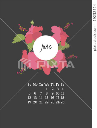 Calendar for 2016 with flowers hibiscus Calendar for 2016 with flowers hibiscus 19252324